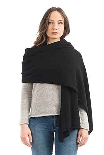 DALLE PIANE CASHMERE - Stole cashmere blend - Made in Italy - Woman, Color: Black, One Size
