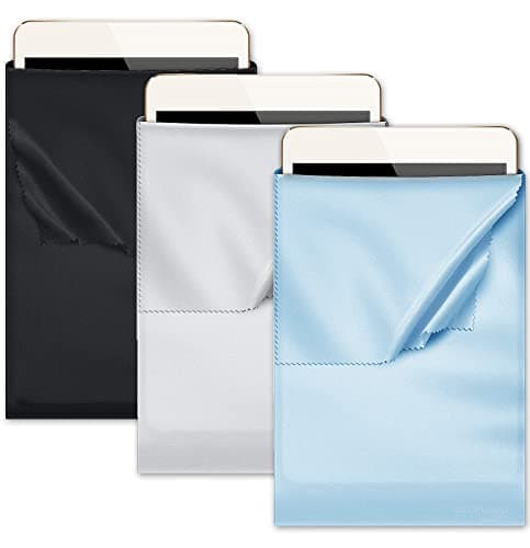 ECO-FUSED Microfiber Tablet Sleeve 3-Pack Compatible with Tablets, iPad 1-10, iPad Air 1-5, iPad Pro 11, 10.5, 9.7, Microsoft Surface 10.6, Screen Sizes 9.7-11 inches, Travel, Daily Use, Protection