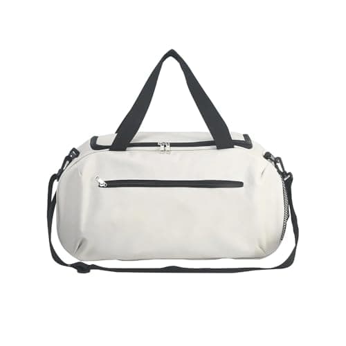 Fashion Duffel Duffle Bag Trending Designer Waterproof Portable Polyester Luggage Gym Sport Travel Bag, WHITE