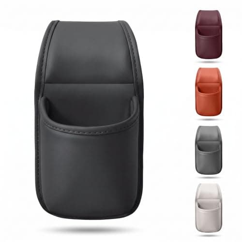 Leather Car Door Storage Pocket Double-layer Compartments Organizer (Black)