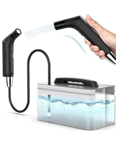 Safarex Portable Bidet Sprayer for Travel & Camping - Electric Handheld Bidet for Women & Men | Muslim Shower Shattaf | 2.3L Water Container Doubles as Travel Case | 2 Flow Rates | USB-C 800mAh