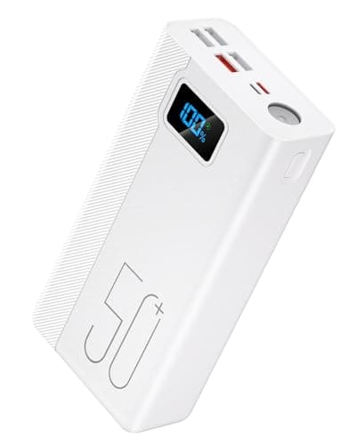 Power Bank 50000mAh:22.5W Fast Charging External Battery with Large Capacity and 5 Outputs & 3 Inputs-Black Power Bank 50000mAh