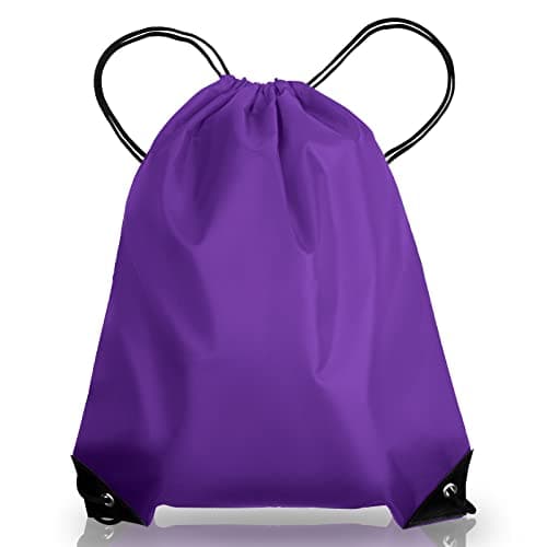 AKHTART Drawstring Bags, Unisex Swimming Bag, Large PE Bag, Sports Backpack, Waterproof Gym Sack - Suitable for School/Beach/Holidays/Travel/Swimming and Various Activities (Purple)