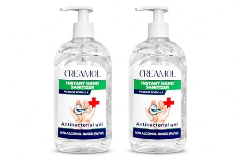 2 x 500ml Instant Hand Sanitiser Gel - 70% Alcohol Antibacterial, No Rinse
