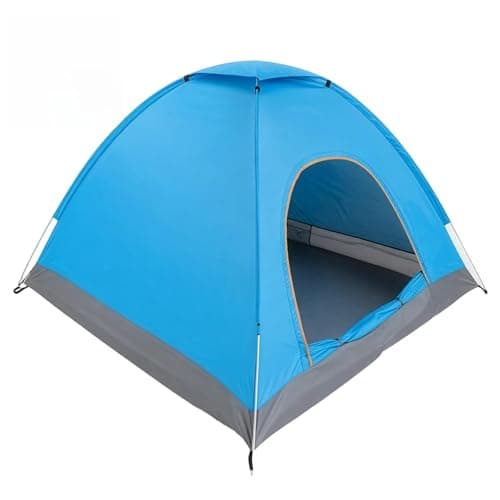 Pop Up Tent for 2 Person, Instant Camping Tent with Carry Bag, Lightweight Foldable Dome Tent, Portable Outdoor Shelter for Camping, Hiking, Fishing, Festival & Beach, Blue, 187 x 196 x 133 cm