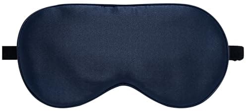 LaCourse 100% Grade 6A Mulberry Silk Sleep Eye Mask for Sleeping - Dual-Sided Natural Silk, Adjustable Strap, Breathable & Ultra-Soft, Gentle on Skin, Navy Blue