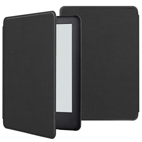 IUSOT Black PU Leather Kindle Case for 11th & 12th Generation 6 Inch (2022/2024), Ultra Slim Protective Cover with Magnetic Auto Sleep/Wake Function, Lightweight E-Reader Protective Shell
