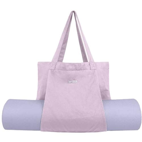 Cwokarb Women's Yoga Mat Bag Canvas Tote for, Yoga Bags and Carriers Fits All Your Stuff, Pilates, Travel Office Beach Workout, Standard Size