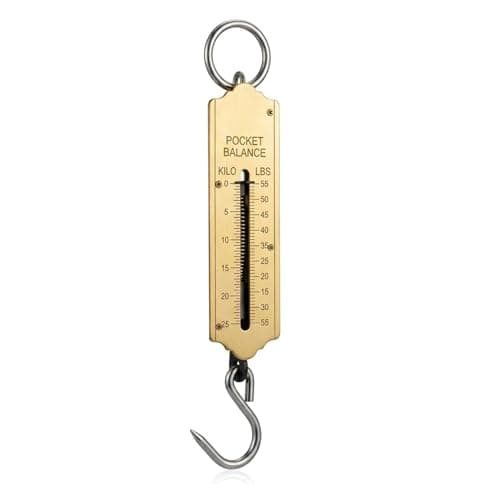 MIXEL Spring Balance Hanging Weighing Luggage, Spring Mechanism, Built-In Hook, Simple Design, Compact & Portable, (25KG)