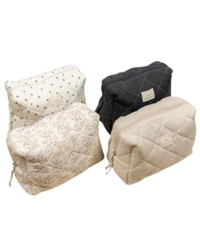 Es & Me Quilted Cotton Nappy Storage Bag, Toiletry Bag for Babies, 4 Styles (Blossom)