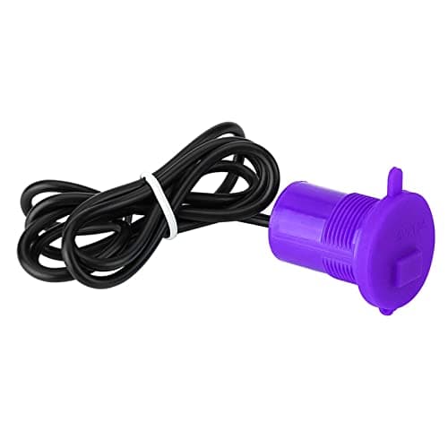 Stylebest Universal Motorcycle USB 12-24V Waterproof Socket for Mobile Phones and Devices with LED Indicator Switch (Purple)
