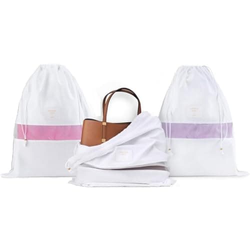 Hayden Hill Luxury Organic Cotton Dust Bags for Handbags Large 3 Pack