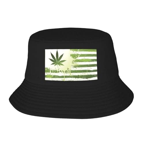 AUGUSTRUSH Breathable Bucket Hat for Adults Outdoor Activities, Grass Pot Leaf, Adult Fisherman's Hat, Foldable Lightweight Fisherman Hat for Hiking & Fishing, Unisex Sun Hat for Beach Camping Travel