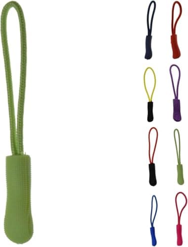 ROKEL Zipper Pulls, Zip Puller Replacement – 5 Pack Lime Green, Durable Zip Tags Cord Pulls for Backpacks, Luggage, Jackets, Suitcases & Bags – Easy Fix Zip Repair Extension (Lime Green, 5 Pack)