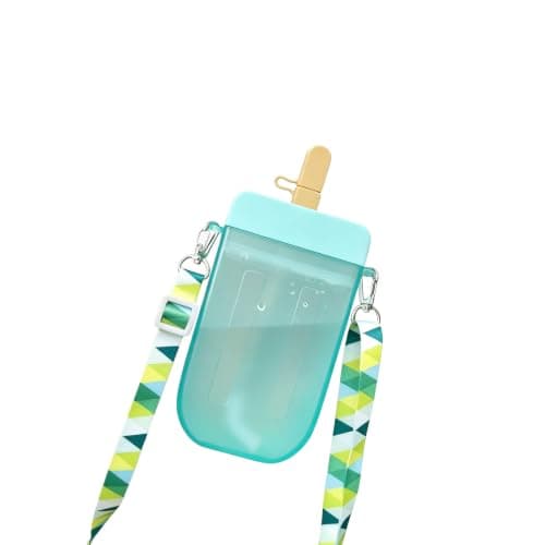 Cute Water Bottle with Straw Hiking Activity City Tour Blue One Size