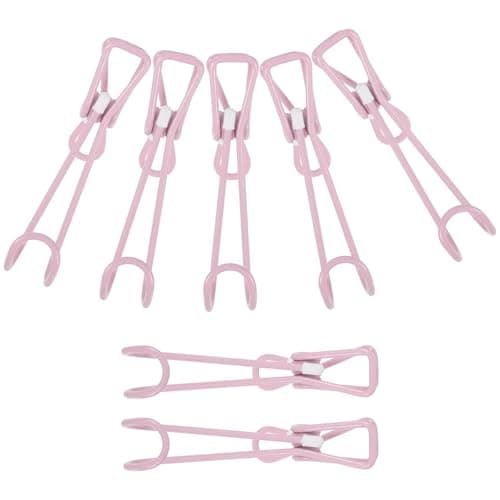 NUOBESTY Long Tail Clips Not Easy to Bend or Break 10 Pcs with Hooks Stainless Steel for Hanging, Strong Metal Spring Clip Hooks for Travel and Bathroom Use