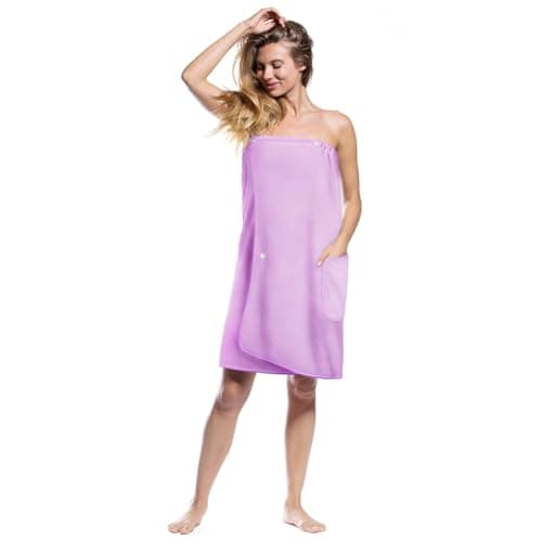 Aomig Women's Quick Dry Microfibre Body Wrap Towel Robe with Adjustable Snap Closure (80x140CM)