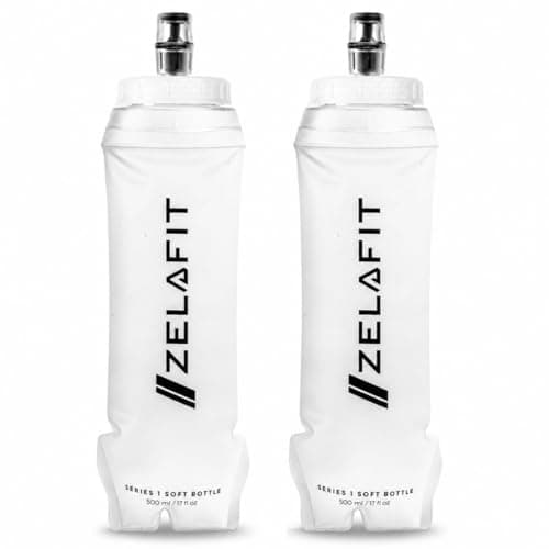 ZelaFit® Running Water Bottle 500ml - Collapsible Water Bottle, Perfect Running Accessories - Hydration Vest Compatible Leakproof Soft Flask - Easy-Fill and Lightweight (2)