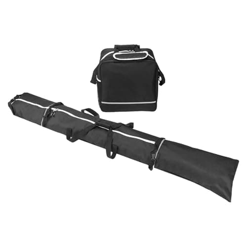 QLoztyse Snowboard And Boot Bag Combo Ski Bag Professional Gear Fit Skis Up to 200cm Polyester Black for Outdoor Hiking Camping Travel