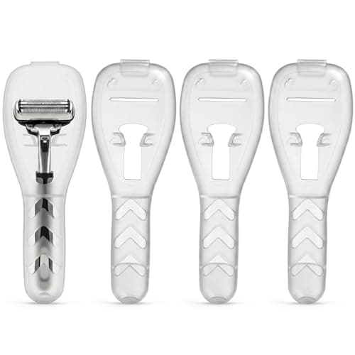 Elegaperma 4 Pcs Transparent Razor Case,Plastic Clear Safety Razor Cover