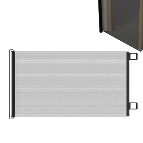 Retractable Baby Gate – Flexible Child Barrier, Expandable Guard | No Drill Toddler Safety Net Fence With Mounting Kit For Indoor Staircase Patio Bedroom Kitchen Terrace Balcony Fireplace Gard