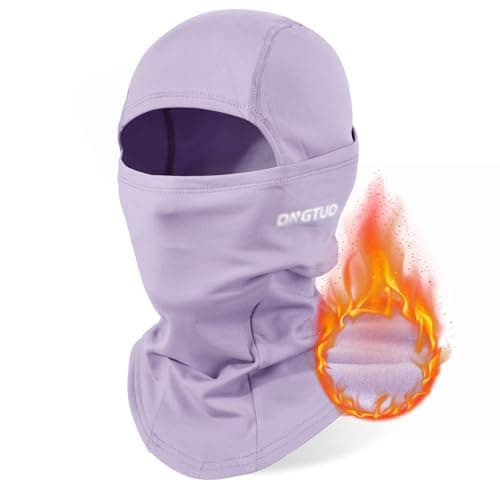 AYPOW Balaclava Winter Thermal Ski Mask, Windproof Face Mask with Warm Fleece Lined Motorcycle Bicycle Balaclava Ski Snood Neck Warmer Unisex for Outdoor Sports Skiing Snowboarding Light Purple