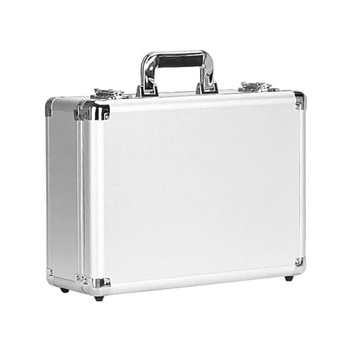Aluminium Toolbox - Portable Tool Case, Aluminum Alloy Toolbox, Aluminum Storage Box, Aluminum Alloy Small Storage Box, Square Storage Organizer With Sponge Lining For Jewelry 25.5x16.5x9.5cm