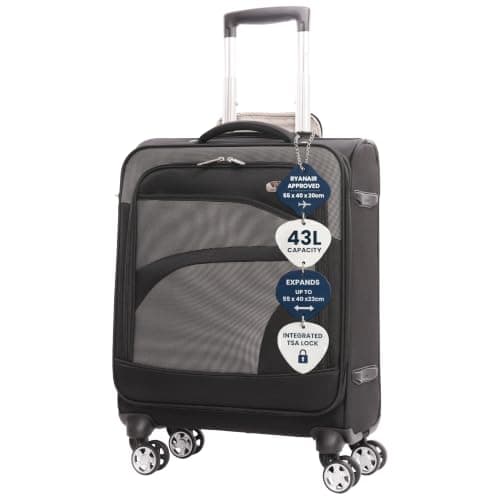 Aerolite 55x40x20 Expandable 8 Wheel Ryanair Priority Cabin Suitcase