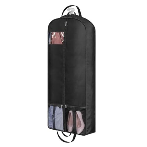 MISSLO 54" Suit Bag for Travel Garment Bag 6" Gusseted Men Suit Carrier Long Women Dress Bag Covers with 4 Handles and Pockets Hanging Protector for Coats, Clothes
