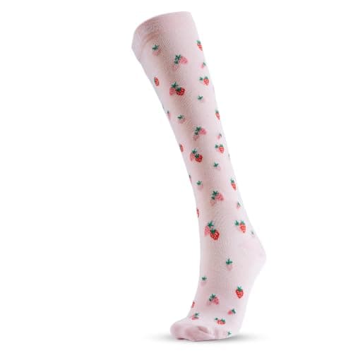 SMUG Bamboo Compression Socks 15–20 mmHg – Graduated Knee High Support Socks for Travel, Flying, Running, Nursing, Pregnancy & Everyday Wear | Strawberries (S/M)