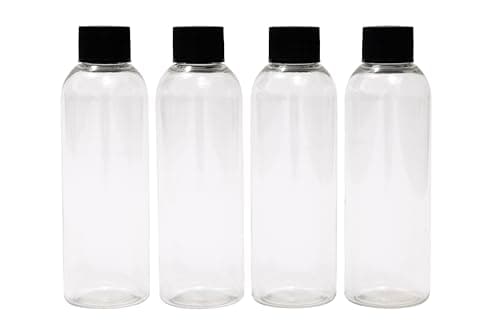 SEB Enterprises 100ml Travel Bottles with Black Screw Lids Pack of 4 BPA Free Durable Leakproof