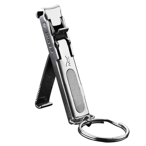 Generic Mini Nail Cutter - Travel Friendly Nail Clipper Tool, Compact Wide Jaw Trimmer for Thick Nails | Folding Nail Cutter with File and Lock Design, Grooming Kit for Manicure