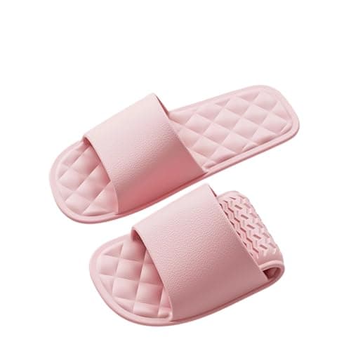 Unisex Travel Slippers for Summer, Lightweight Slip-On Shower Sandals with Quick-Dry Mesh, Portable Casual Flip Flops for Beach, Pool, and Indoor Use (5) Pink