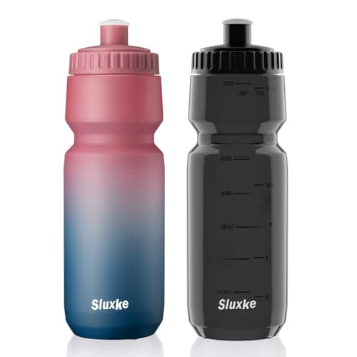 SLUXKE 32oz Bicycle Water Bottle 2Pack, 1000ml Sports Squeeze Bottle BPA Free, Durable Cycling Water Bottle Fits Most Bike Cages