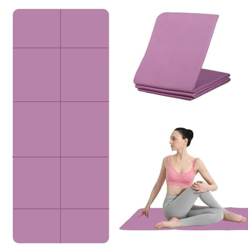 Foldable Yoga Mat for Women & Men, TPE Non-Slip Exercise Mat 183 x 61 cm, 5 mm Thick Fitness & Pilates Mat for Yoga, Gymnastics, Home Workouts, Travel & Outdoor Training