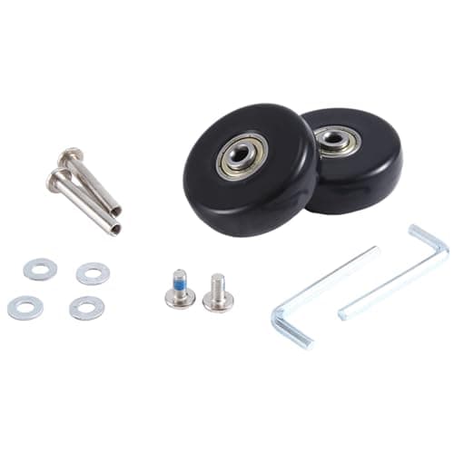 Wouueso Set of 2 Luggage Suitcase Replacement Wheels Black Eco-Friendly PU+Carbon Steel Bearings Repair Kits