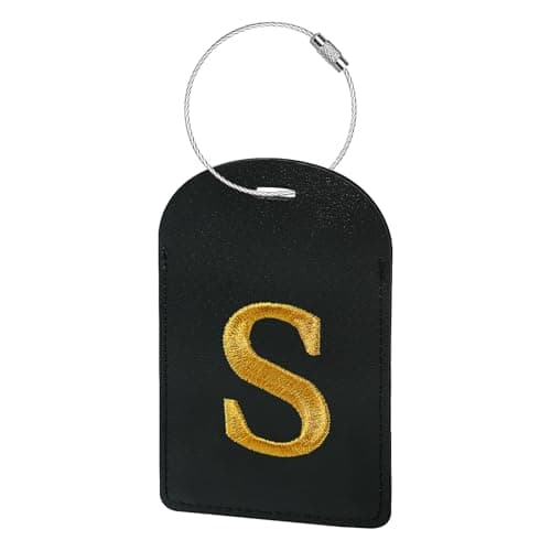 Gloppie Initial Luggage Tags TSA Approved Luggage Tag for Suitcase Embroidered Monogrammed Letter Travel Bag Tags S