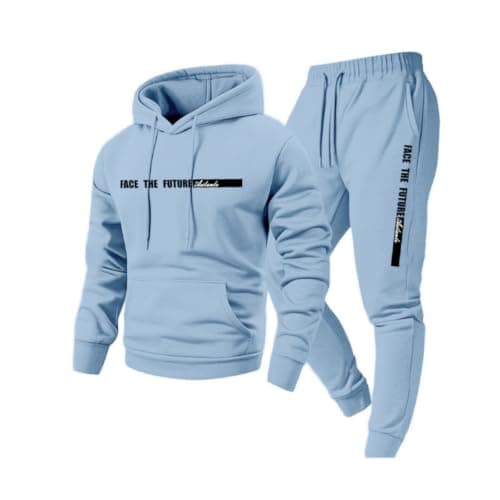 MOKBAY Mens Track Suits 2 Piece Set, Activewear Winter Classic Travel Men Clothes, Hoodies Thick Yoga Stretch Chic Loungewear Lightweight Fleece Lined Fashion Jogging 2 Piece Tracksuits, M