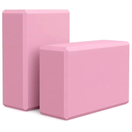 Yoga Block Yoga Blocks Set of 2 Pilates Block High Density Yoga Brick Pilates Blocks Non Slip Lightweight Yoga Bricks for Yoga Pilates Training Stretching Flexibility Meditation Home Exercise 23x15cm