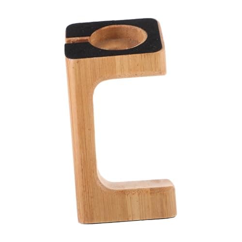 Mikinona Bamboo Smart Watch Charging Stand Holder Dock for Compatible Smart Charging Bracket for Home Travel Use