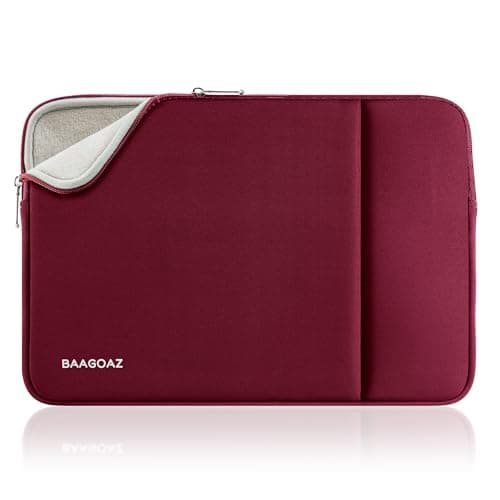 BAAGOAZ Laptop Case 14 Inch Protective Sleeve with Front Pocket, Red