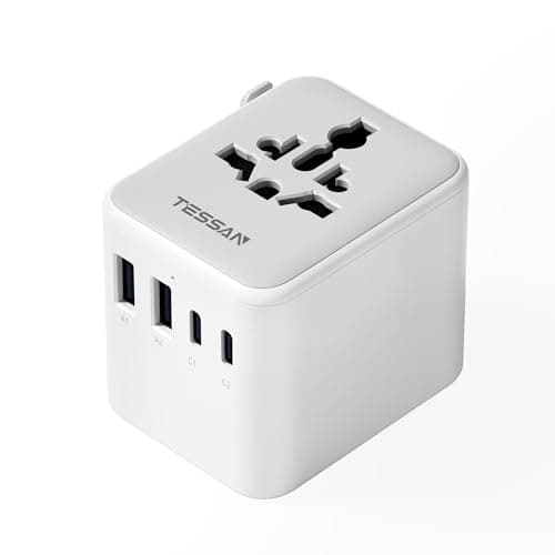 TESSAN Universal Travel Adapter Worldwide with 2 USB C and 2 USB A Ports