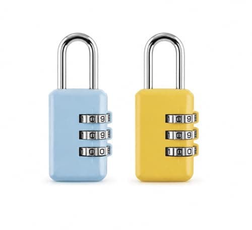 Travel Padlock Combination Padlock 3 Digit Security Lock Heavy Duty Keyless Padlock for Suitcases Luggage Gym Lockers Backpacks & Travel Bags Lock Assorted Colour (Pack of 1)