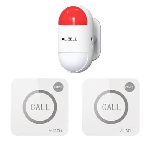 ALIBELL Panic Alarm System Remote Siren Kit (Battery & Plug-in Power Use)