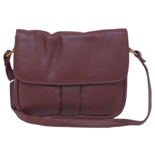 Luigi's Genuine Leather Cross-Body Bag – Adjustable Strap, Magnetic Lock, Zipper Pockets, Elegant Design(Cognac)