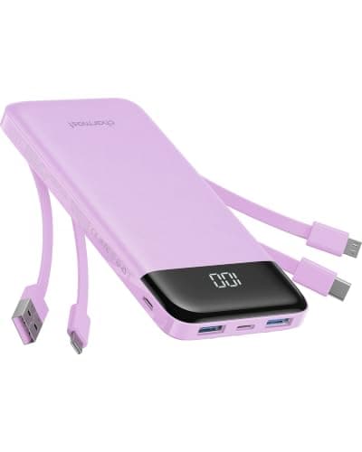 Charmast Power Bank with Built in Cables X 4, 10000mAh Portable Charger