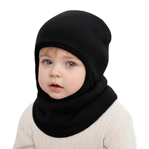DRESHOW Kids Winter Warm Hat Scarf Baby Earflap Beanies Fleece Lined Knit Hood Toddler Hat Windproof Balaclava Kids 1-6 Years