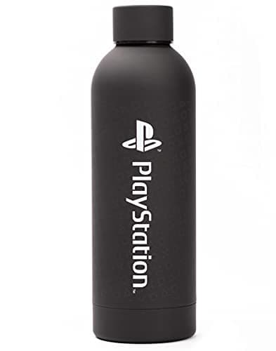 PlayStation Water Bottle For Adults And Kids 750ML | Game Console Stainless Steel Sports Travel Mug | Black White Gaming Merchandise One Size