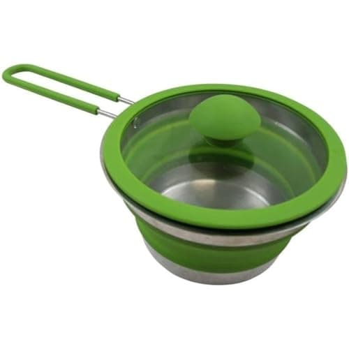 Vango 1L Non-Stick Collapsible Pot, Deep Grey, Dishwasher & Oven Safe, Folding Silicone, Cool Touch Handle, Suitable for All Cooker Types, Food Safe, BPA Free