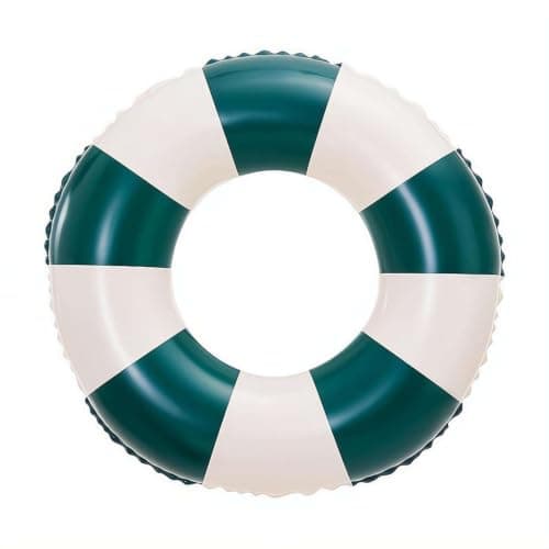 Inflatable Swim Rings for Adults & Kids - Classic Striped Pool Float Tube, Heavy Duty Swimming Ring with Handles, Portable Beach Lake Party Toys, Summer Beach Pool Party Essentials (Green 90#)